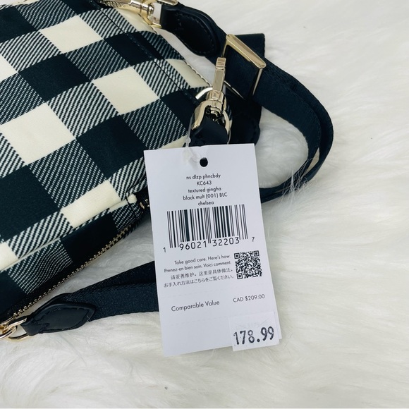 NWT KATE SPADE CHELSEA NS DOUBLE ZIP PHONE CROSSBODY SHOULDER BAG GINGHAM - Picture 3 of 5